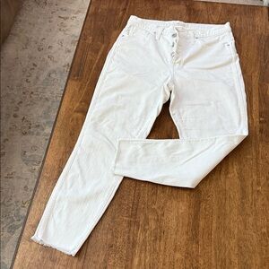 Madewell White High Rise Skinny Crop Button-Fly Jeans
